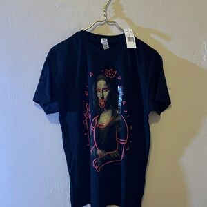 Edgy Black Long Sleeve Tee with Graphic Design